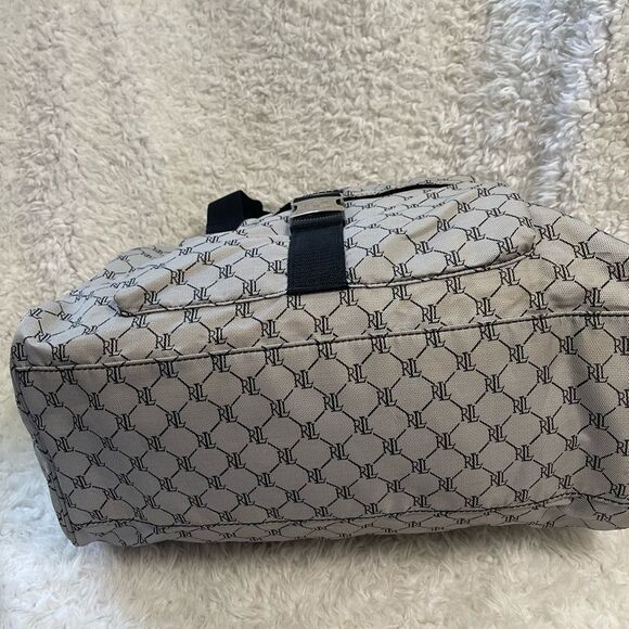 Ralph Lauren Monogram weekender carry all Shoulder Bag -  gray & black - Picture 9 of 16